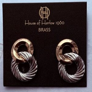 house of harlow 1960 two tone drop earrings